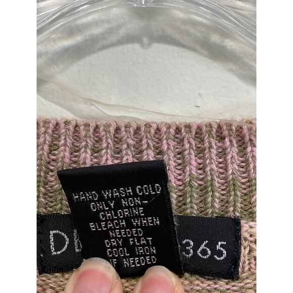Pastel Statement Bubble Sleeve Striped Cable Chunky Knit Sweater Womens Size L - Picture 6 of 8